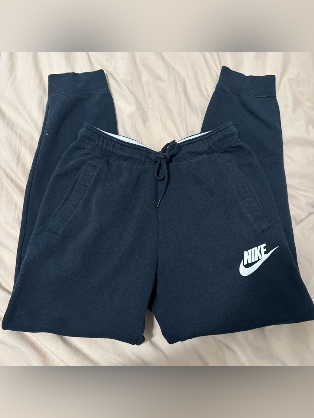 Nike Kids Black Sweatpants with White Logo